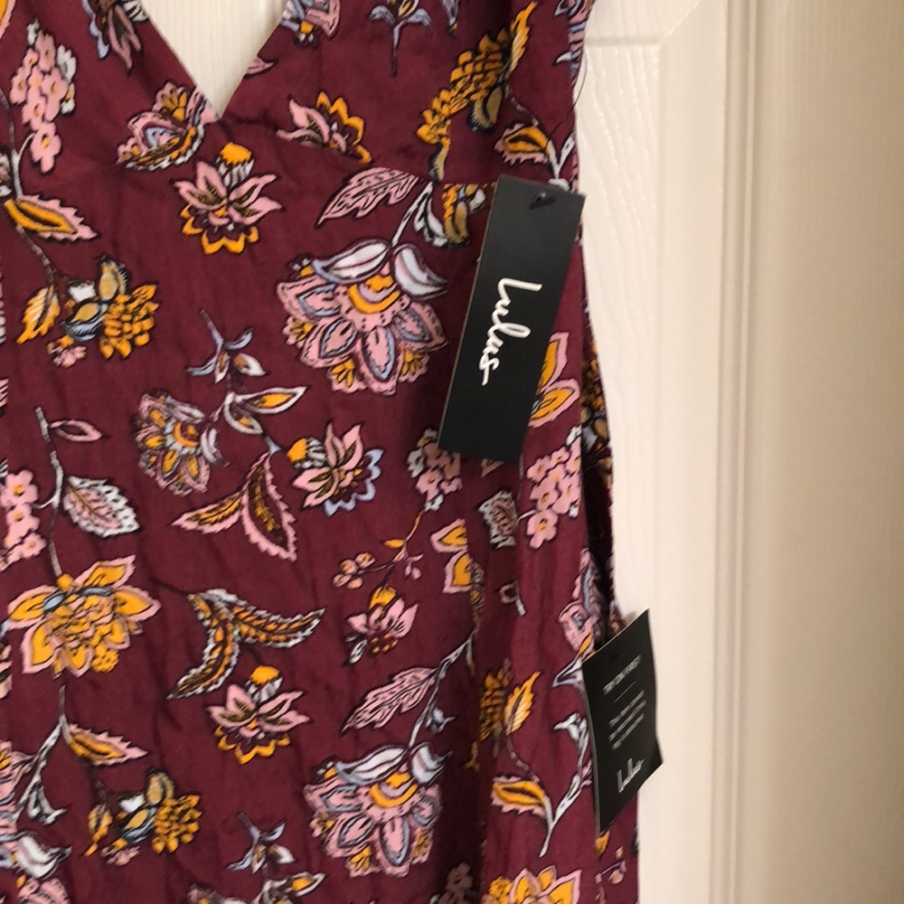 Lulu's Burgundy Floral Maxi Dress - Picture 4 of 5